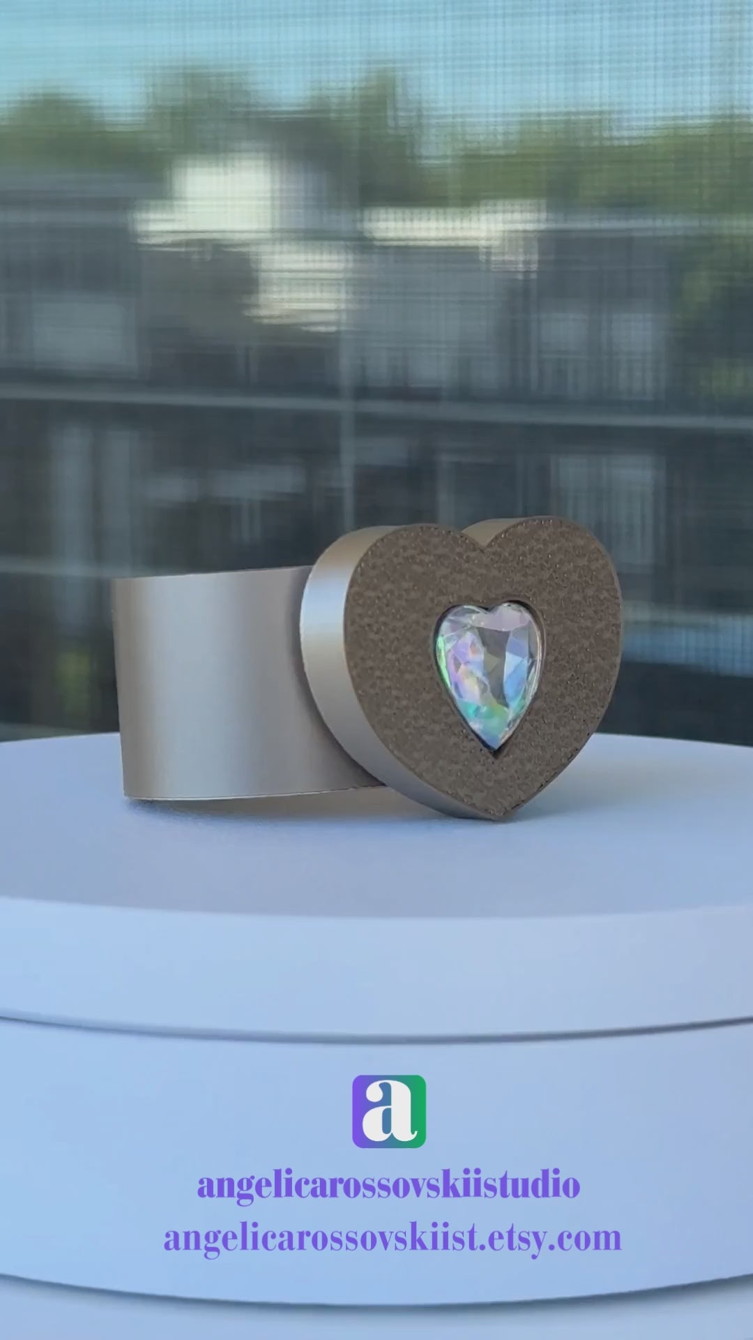 Shine Heart Napkin Ring - Interchangeable Top